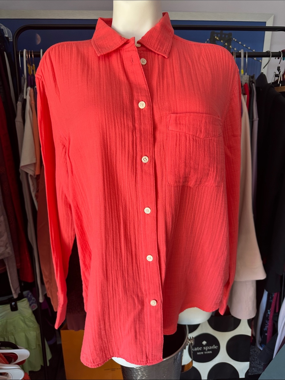 GAP Coral Button-Down Shirt